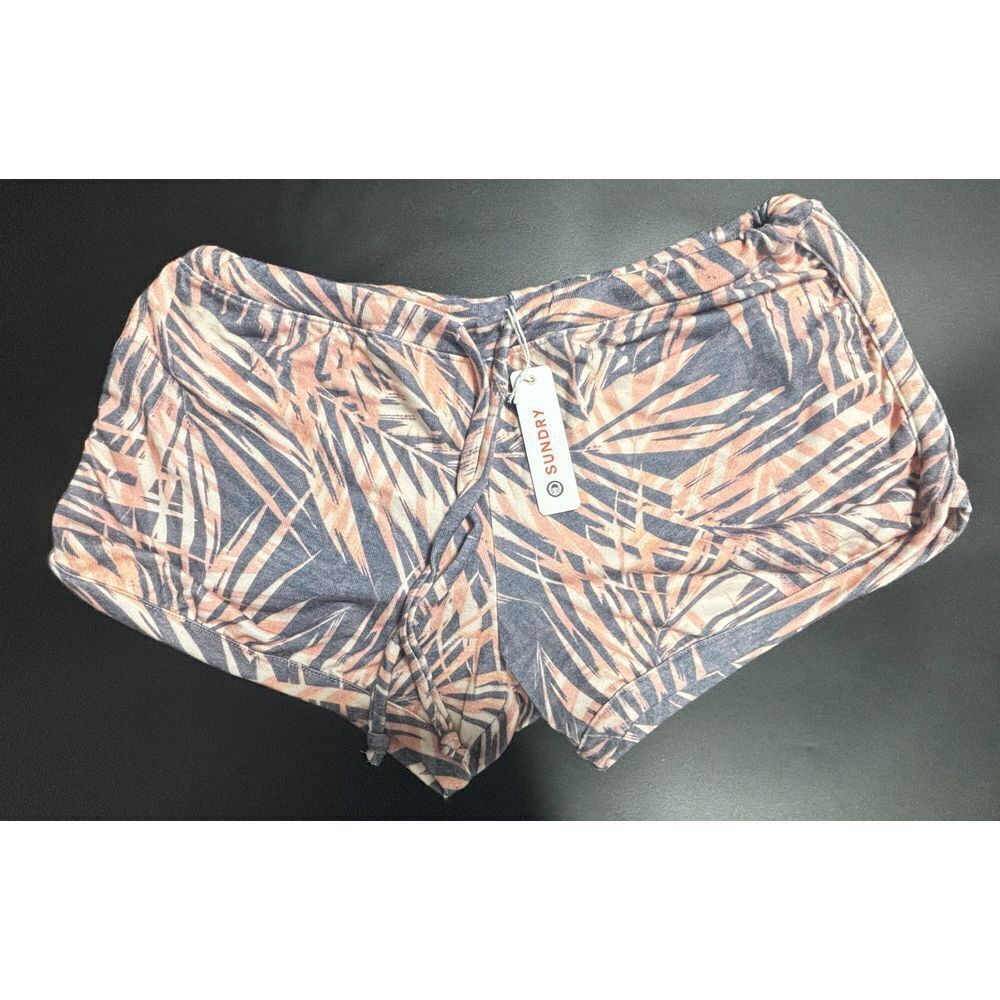 Sundry NWT Women's Tropical Floral Knit Casual Shorts Gray Size 4 MRSP $99‎